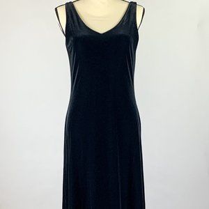 Long Black Velvety Sleeveless Dress Casual Corner
